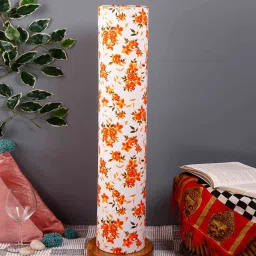 Mylo Multicolour Cotton Shade Column Floor Lamp With Wood Base By New Era image 2