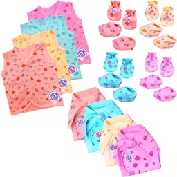 v.b.k Infant Clothing Set With Jabla,Nappy,Mitten and Booties,0-6 Month,Hosiery image 1
