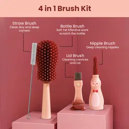 tutots Silicone 4 in 1 Bottle Brush for Nipple and Tableware image 2