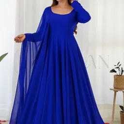 ugaan Solid Georgette Stitched Anarkali Gown-picture-17