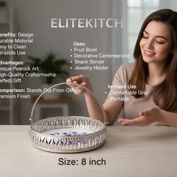 elitekitch NEW2025_Beautiful Heavy German DISH TRAY - Purple Peacock- CDT - HANDLE Tray image 4