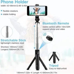 Planetoid ™ Bluetooth Extendable Selfie Sticks with Wireless Remote & Tripod Stand 3-in-1 Tripod image 3