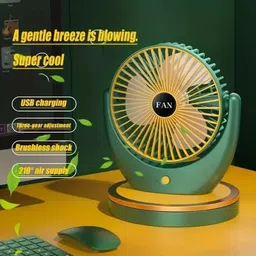 Sampri Rechargeable Lighting & 4-hours Battery Backup Small Pocket, Cooling Mini Hand 3 Speed USB Fan image 3