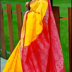 sijileen Temple Border, Woven Sambalpuri Art Silk Saree image 2