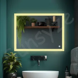 sunsyze LED Backlit Bathroom Mirror with Shelf Reflection – Modern Wall Mirror Bathroom Mirror-picture-43