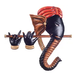 ecraftindia Wrought Iron Lord Ganesha Wall Art In Black image 2