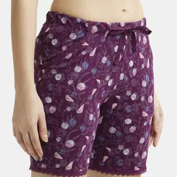 jockey Printed Women Purple Regular Shorts image 2