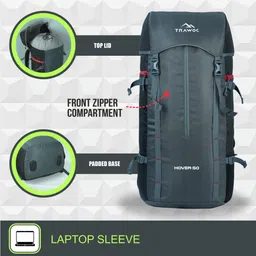 trawoc HOVER 50L Travel Backpack for Men & Women Trekking Hiking Bag Rucksack - 50 L image 5