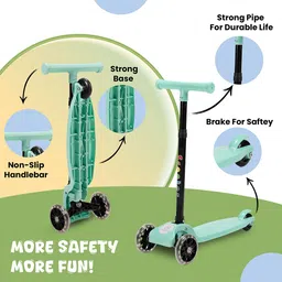 tinyberg Vroom Vroom Kids Scooter | LED Wheels | Adjustable Height image 2