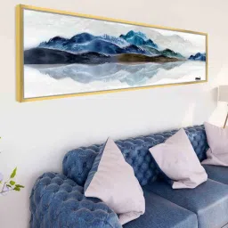 art street Scenic Blue Mountain & Lake Canvas Art Print image 2