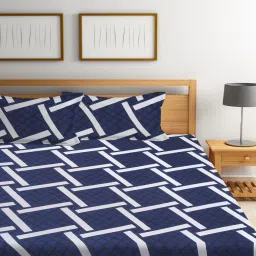 Multicolor Geometric 300 TC Cotton Blend Double Bedsheet with 2 Pillow covers by Klotthe image 2