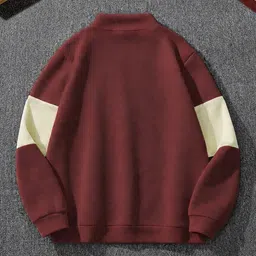 christy world Men Full Sleeve Color Block, Printed Sweatshirt image 2