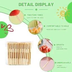 ucorps 9cm Disposable Wooden Fruit Fork Set image 4