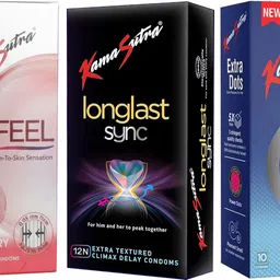 SkinFEEL Strawberry, Longlast Sync And Extra Dots Condom-image-2