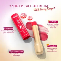 glam21 Love Swipe Tinted Lip Balm with Vitamin C,Hyaluronic Acid, Ceramides & SPF 30 Brownie Fudge image 3
