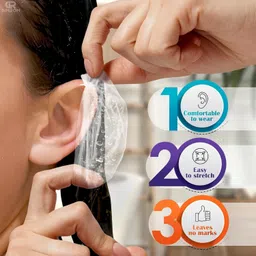 maitri enterprise Ear Cover for Shower 100 Pcs, Waterproof Ear Protector, Ear Shower Caps M250-picture-23