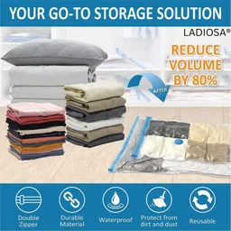 sbts Vacuum Storage Bag Reusable, Clothes Organizer, Saree Blankets Packing Bags High Volume Storage Vacuum Bags-picture-20