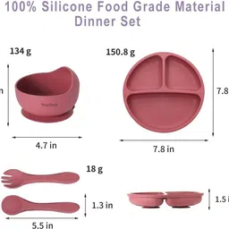 feedo Silicone Soup Bowl Silicone Baby Feeding Set Bowl Spoon Fork Suction Plate BPA Free Tableware Disposable image 5