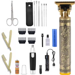Virth Men's Ear Kit With Beard & Nose Trimmer With Nose Scissor And 2 Pcs Hair Razor Trimmer 120 min Runtime 0 Length Settings-image-13