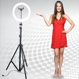 Paradox 10"Big Selfie LED Ring Light 7ft Tripod Stand live video Stream Phone Holder P9 Ring Flash image 2