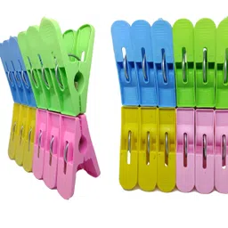 10cr Plastic Cloth Clips (Pack of 24) with 20 meter Rope(Pack of 2) Plastic Cloth Clips image 2