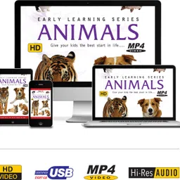 inkmeo Movie Card - Animals - English - Learn about more than 55 Animals - 8GB USB Memory Stick - High Definition(HD) MP4 Video image 3