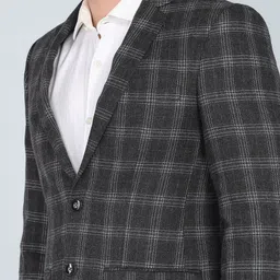 park avenue Men Checkered Single Breasted Formal Blazer image 5