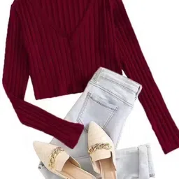 trendystar Casual Regular Sleeves Self Design Women Maroon Top-picture-22