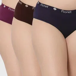 floret Pack of 3 Women Hipster Multicolor Panty-picture-17