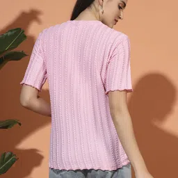 somvati Pack of 2 Women Self Design Round Neck Polyester Yellow T-Shirt image 5