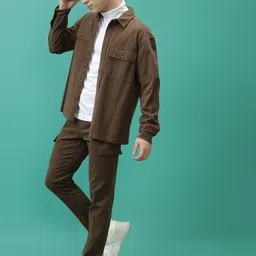 highlander Men Regular Fit Brown Pure Cotton Trousers image 3