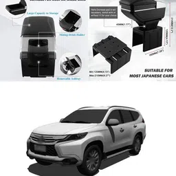 pecunia Universal Car Armrest Center Console Pad,PU Leather Car Armrest Seat Box Cover Protector Protects from Dirt,Damage,Pet Scratches,Old Damaged Consoles (Black) A155 Car Armrest image 2