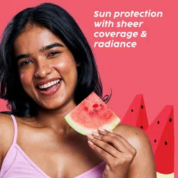 the plant fix plix Sunscreen - SPF 50 PA++++ Watermelon Tint Twist Color-Adapting Sunscreen, Light Golden Glow, Instant Glow image 4
