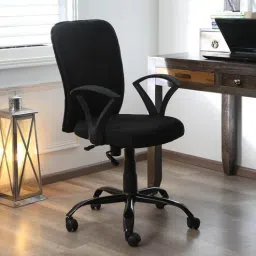 mintwud from pepperfry Leno Fabric Ergonomic Chair in Black Colour-picture-28