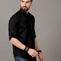 tallwalker Men Solid Pure Cotton Straight Kurta image 4