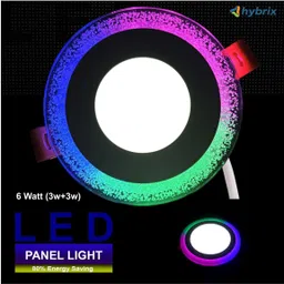 hybrix LED Jelly Ceiling Panel Light 6 Watt (3+3) Concealed light, 3D RGB & White Color Recessed Ceiling Light Ceiling Lamp image 3