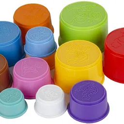 house of fun Build Up Beakers Stacking and Nesting Toy for Kids, 12 Pieces image 4