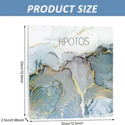 ortiza DIY Photo Album With Self Adhesive Pages Marble Cover For Baby Memories Album image 2