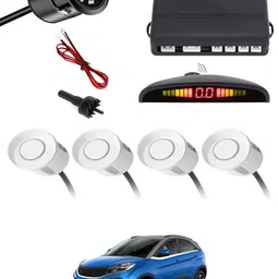 maties Car Parking Sensors - Set of 4 with Reverse Parking Camera (White)-195 White Reversing Electromagnetic Parking Sensors With Camera-195 Parking Sensor-picture-14
