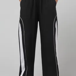 hr fashion Women Striped Black Track Pants image 1