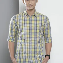 the indian garage co. Men Slim Fit Checkered Spread Collar Casual Shirt image 5