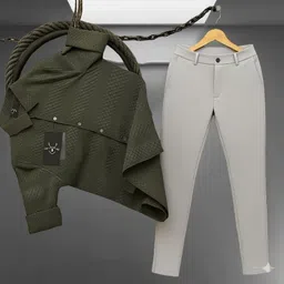 torontocn Men Cotton Blend Shirt Pant Set-picture-35