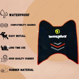 enemyt Rubber Anti Slip Backing Scooty Floor Mat CoMYTatible for Magnus Ampere Magnus Two Wheeler Mat-picture-16