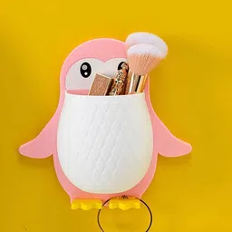 shreejee Plastic Penguin Design Wall Mounted Storage Organizer for Bathroom/Kitchen Etc x3.292 Storage Basket image 3
