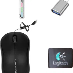 ZEBRONICS Comfort Mouse, MousePad, C-OTG, Cable Protector (Set of 4) Combo Set-picture-26