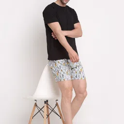 Big Fox Men White & Orange Conversational Printed Pure Cotton Boxers image 5