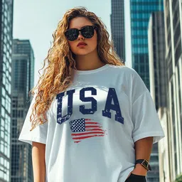 juneberry Plus Size Women Printed Round Neck Pure Cotton White T-Shirt-picture-12