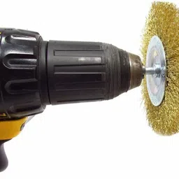 gsk cut 3Pcs Brass Coated Wire Brush Wheel & Cup Brush Set with 1/4-Inch Shank, For Removal of rust/Corrosion/Paint Wheel Brush image 5