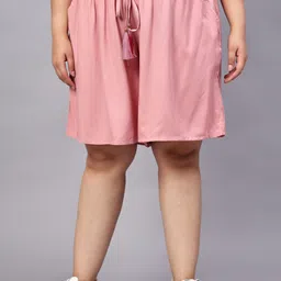 indietoga Solid Women Pink Culotte Shorts image 1
