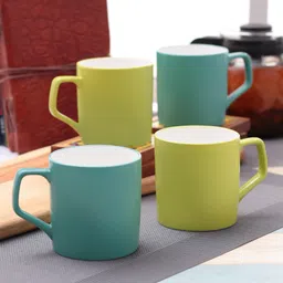 clay craft Multicolor - 2 Teal Blue +2 Green - Set of 4 Ceramic Coffee Mug-picture-15